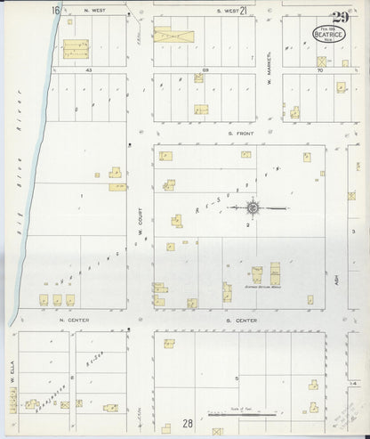 Sanborn Fire Insurance Map from Beatrice, Gage County, Nebraska (1913), Sheet #0029 - Complete Map Set gallery image, historic Sanborn map, vintage wall art, Nebraska Nebraska