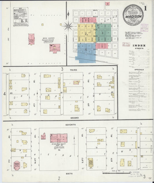 Sanborn Fire Insurance Map from Madison, Lac Qui Parle County, Minnesota (1906), Sheet #0001 - Complete Map Set gallery image, historic Sanborn map, vintage wall art, Minnesota Minnesota
