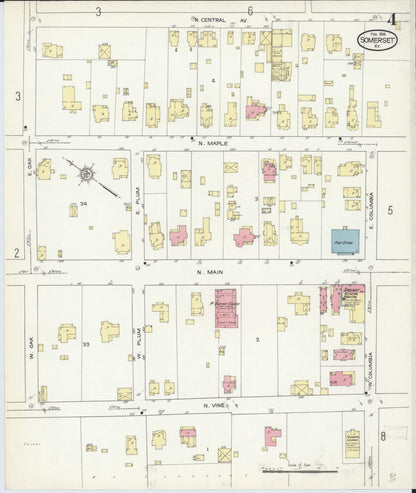 Sanborn Fire Insurance Map from Somerset, Pulaski County, Kentucky (1914), Sheet #0004 - Complete Map Set gallery image, historic Sanborn map, vintage wall art, Kentucky Kentucky