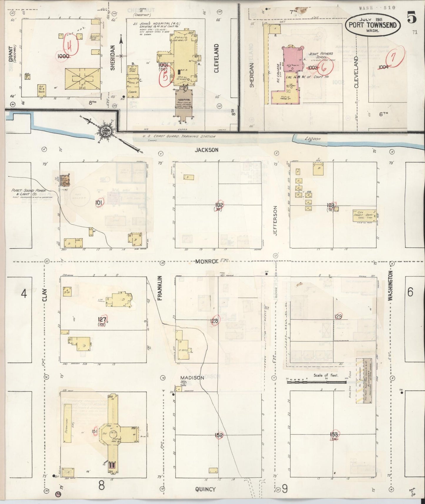 Sanborn Fire Insurance Map from Port Townsend, Jefferson County, Washington (1949), Sheet #0005 - Complete Map Set gallery image, historic Sanborn map, vintage wall art, Washington Washington