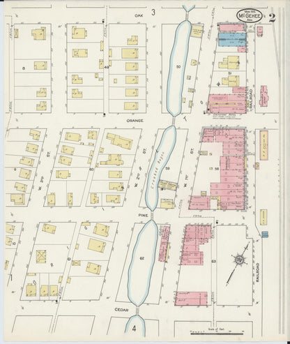 Sanborn Fire Insurance Map from McGehee, Desha County, Arkansas (1915), Sheet #0002 - Complete Map Set gallery image, historic Sanborn map, vintage wall art, Arkansas Arkansas