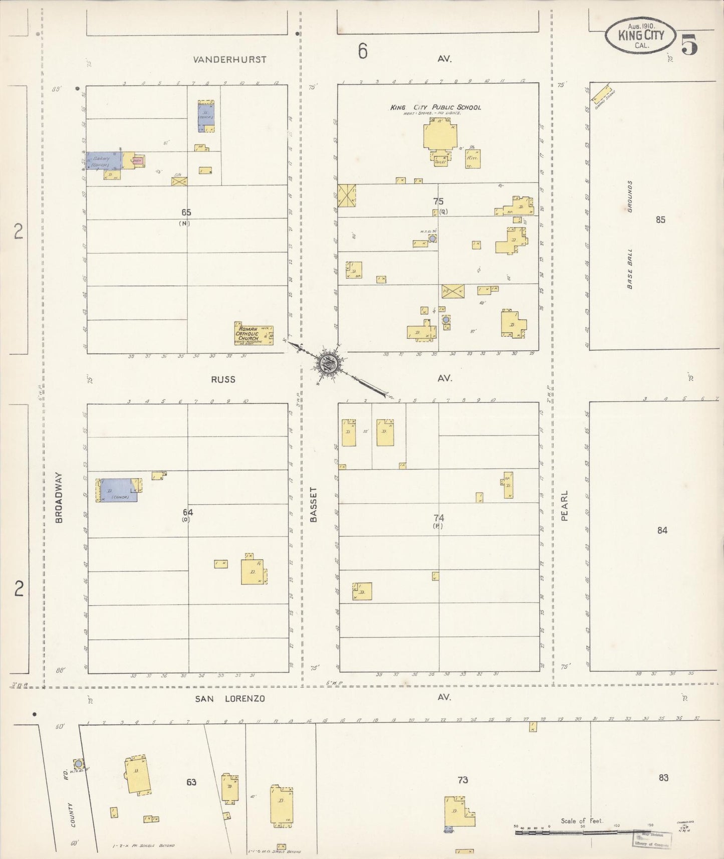 Sanborn Fire Insurance Map from King City, Monterey County, California (1910), Sheet #0005 - Historic Sanborn Fire Insurance Map Print, vintage old map wall art, antique decor, genealogy gift, California California map