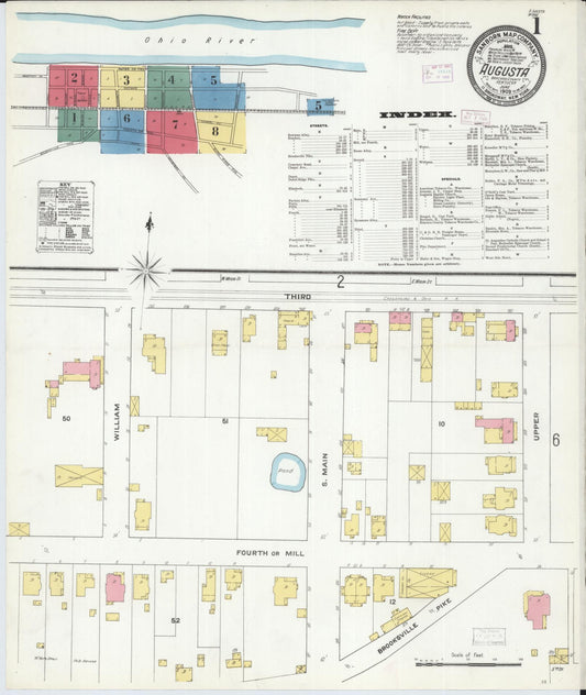 Sanborn Fire Insurance Map from Augusta, Bracken County, Kentucky. (1909) – Historic Sanborn Fire Insurance Map Print