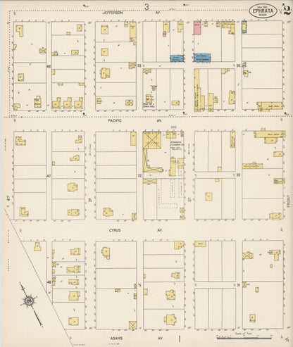 Sanborn Fire Insurance Map from Ephrata, Grant County, Washington (1912), Sheet #0002 - Complete Map Set gallery image, historic Sanborn map, vintage wall art, Washington Washington