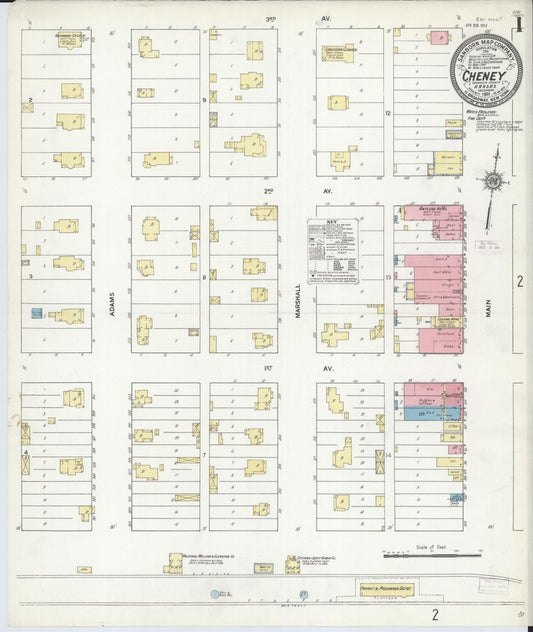 Sanborn Fire Insurance Map from Cheney, Sedgwick County, Kansas (1911), Sheet #0001 - Complete Map Set gallery image, historic Sanborn map, vintage wall art, Kansas Kansas