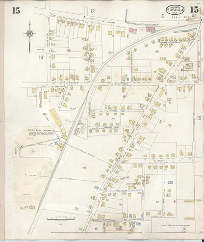 Sanborn Fire Insurance Map from Eufaula, Barbour County, Alabama (1950), Sheet #0015 - Complete Map Set gallery image, historic Sanborn map, vintage wall art, Alabama Alabama