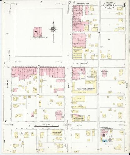 Sanborn Fire Insurance Map from Osceola, Clarke County, Iowa (1913), Sheet #0004 - Historic Sanborn Fire Insurance Map Print