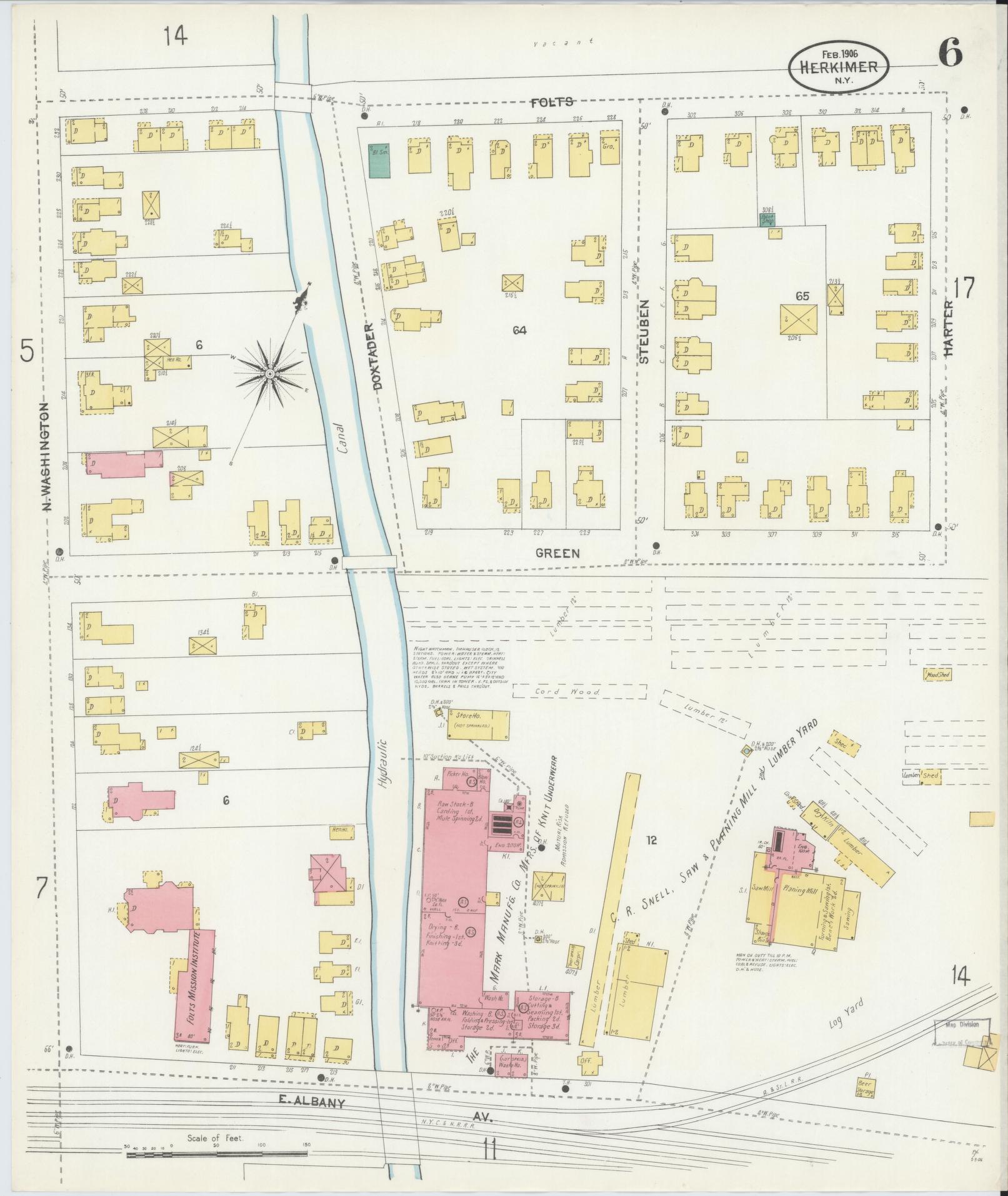 Sanborn Fire Insurance Map from Herkimer, Herkimer County, New York (1906), Sheet #0006 - Complete Map Set gallery image, historic Sanborn map, vintage wall art, New York New York
