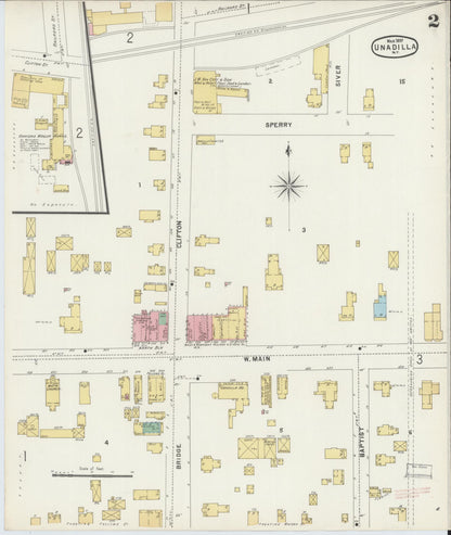 Sanborn Fire Insurance Map from Unadilla, Otsego County, New York (1897), Sheet #0002 - Complete Map Set gallery image, historic Sanborn map, vintage wall art, New York New York