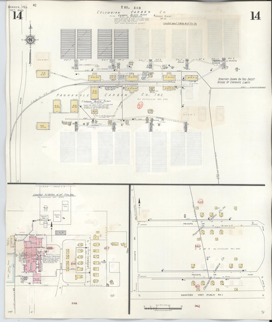 Sanborn Fire Insurance Map from Borger, Hutchinson County, Texas (1950), Sheet #0014 - Historic Sanborn Fire Insurance Map Print, vintage old map wall art, antique decor, genealogy gift, Texas Texas map