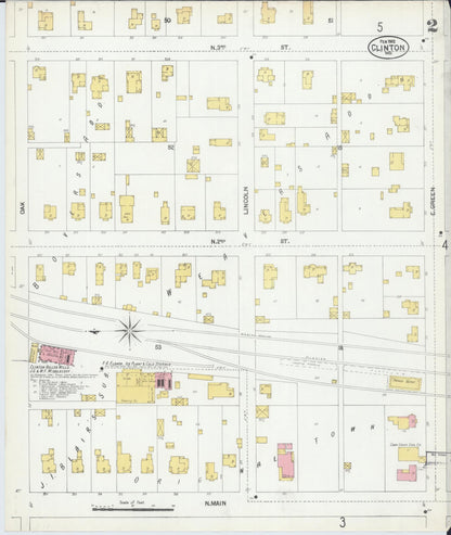 Sanborn Fire Insurance Map from Clinton, Henry County, Missouri (1902), Sheet #0002 - Complete Map Set gallery image, historic Sanborn map, vintage wall art, Missouri Missouri