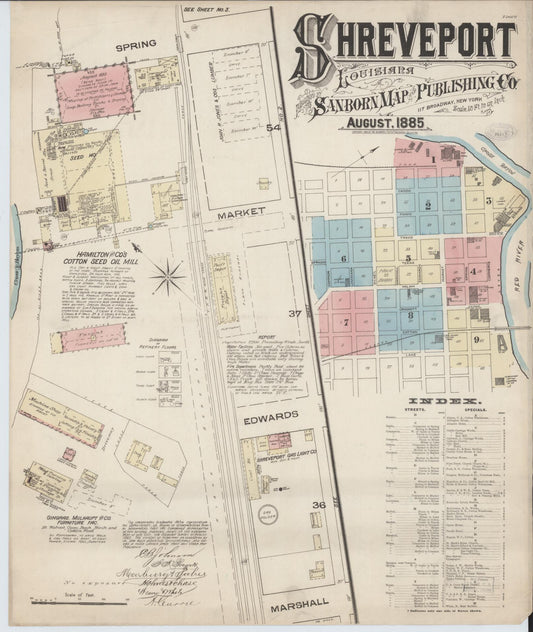 Sanborn Fire Insurance Map from Shreveport, Caddo Parish, Louisiana. (1885) – Historic Sanborn Fire Insurance Map Print
