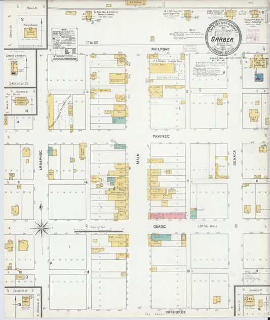 Sanborn Fire Insurance Map from Garber, Garfield County, Oklahoma (1905), Sheet #0001 - Historic Sanborn Fire Insurance Map Print, vintage old map wall art, antique decor, genealogy gift, Oklahoma Oklahoma map