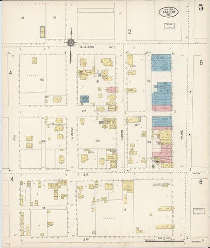 Sanborn Fire Insurance Map from Fallon, Churchill County, Nevada (1912), Sheet #0005 - Complete Map Set gallery image, historic Sanborn map, vintage wall art, Nevada Nevada