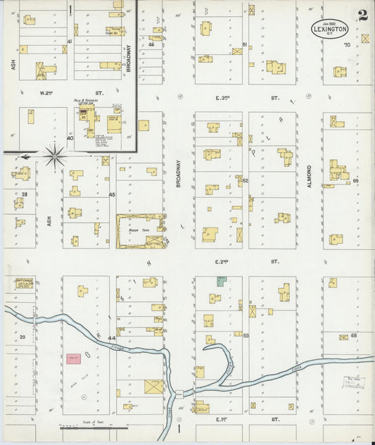 Sanborn Fire Insurance Map from Lexington, Cleveland County, Oklahoma (1902), Sheet #0002 - Historic Sanborn Fire Insurance Map Print, vintage old map wall art, antique decor, genealogy gift, Oklahoma Oklahoma map