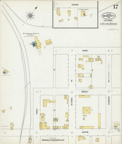 Sanborn Fire Insurance Map from Menomonie, Dunn County, Wisconsin (1902), Sheet #0017 - Historic Sanborn Fire Insurance Map Print, vintage old map wall art, antique decor, genealogy gift, Wisconsin Wisconsin map