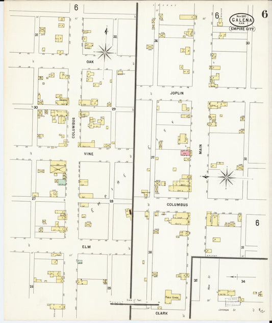 Sanborn Fire Insurance Map from Galena, Cherokee County, Kansas (1897), Sheet #0006 - Historic Sanborn Fire Insurance Map Print, vintage old map wall art, antique decor, genealogy gift, Kansas Kansas map