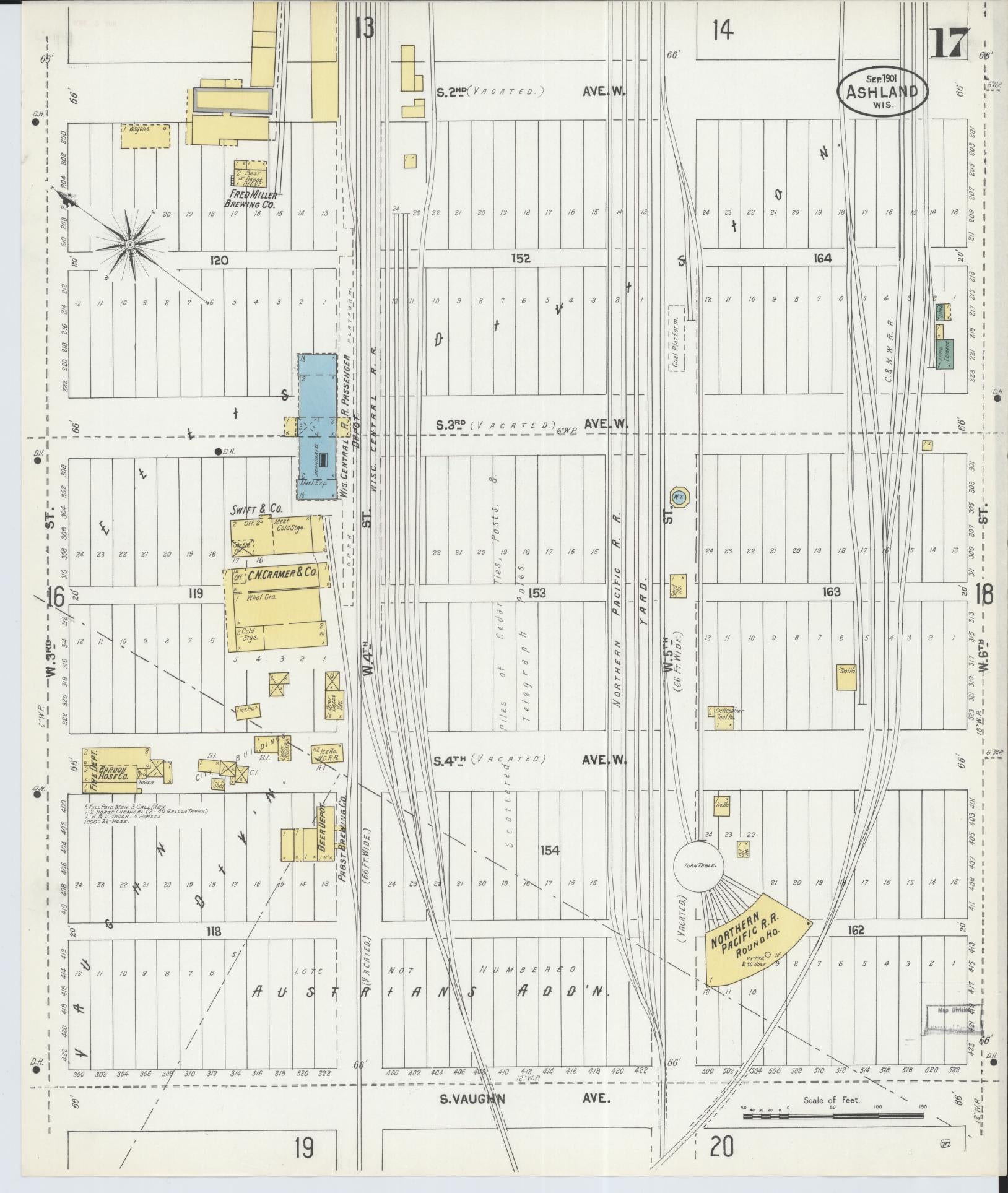 Sanborn Fire Insurance Map from Ashland, Ashland County, Wisconsin (1901), Sheet #0017 - Complete Map Set gallery image, historic Sanborn map, vintage wall art, Wisconsin Wisconsin