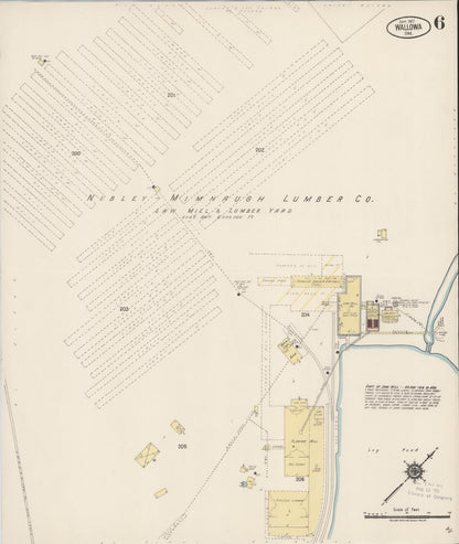 Sanborn Fire Insurance Map from Wallowa, Wallowa County, Oregon (1917), Sheet #0006 - Complete Map Set gallery image, historic Sanborn map, vintage wall art, Oregon Oregon