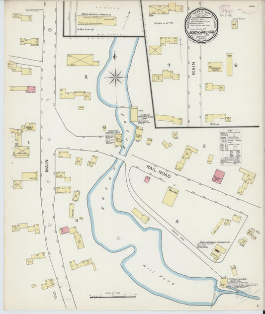 Sanborn Fire Insurance Map from North Haverhill, Grafton County, New Hampshire (1893), Sheet #0001 - Historic Sanborn Fire Insurance Map Print, vintage old map wall art, antique decor, genealogy gift, New Hampshire New Hampshire map