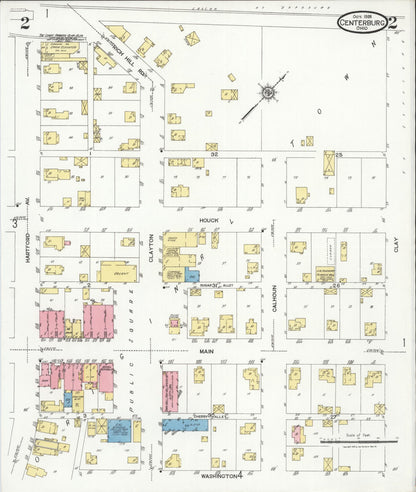 Sanborn Fire Insurance Map from Centerburg, Knox County, Ohio (1926), Sheet #0002 - Historic Sanborn Fire Insurance Map Print, vintage old map wall art, antique decor, genealogy gift, Ohio Ohio map