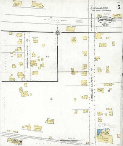 Sanborn Fire Insurance Map from Chittenango, Madison County, New York (1911), Sheet #0005 - Complete Map Set gallery image, historic Sanborn map, vintage wall art, New York New York