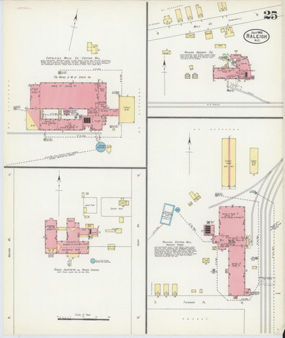 Sanborn Fire Insurance Map from Raleigh, Wake County, North Carolina (1903), Sheet #0025 - Historic Sanborn Fire Insurance Map Print, vintage old map wall art, antique decor, genealogy gift, North Carolina North Carolina map