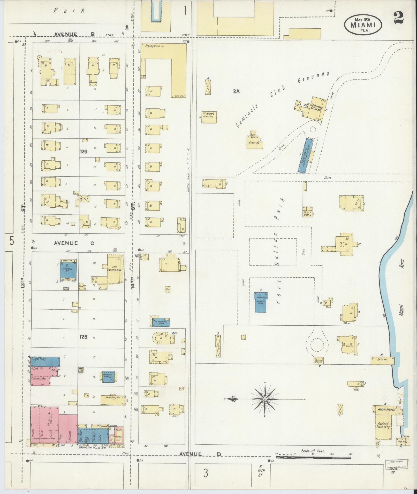 Sanborn Fire Insurance Map from Miami, Dade County, Florida (1906), Sheet #0002 - Historic Sanborn Fire Insurance Map Print, vintage old map wall art, antique decor, genealogy gift, Florida Florida map