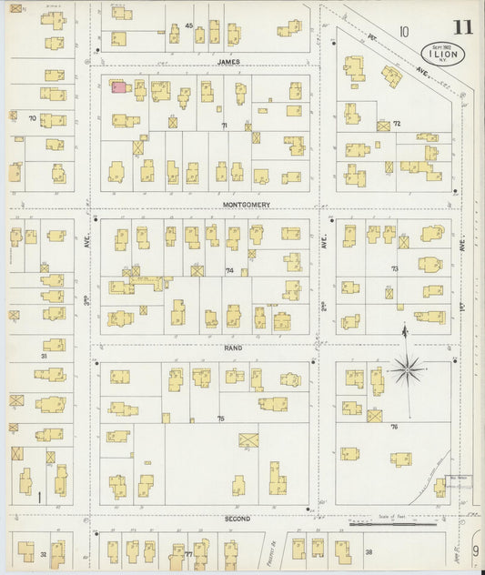 Sanborn Fire Insurance Map from Ilion, Herkimer County, New York (1902), Sheet #0011 - Historic Sanborn Fire Insurance Map Print, vintage old map wall art, antique decor, genealogy gift, New York New York map