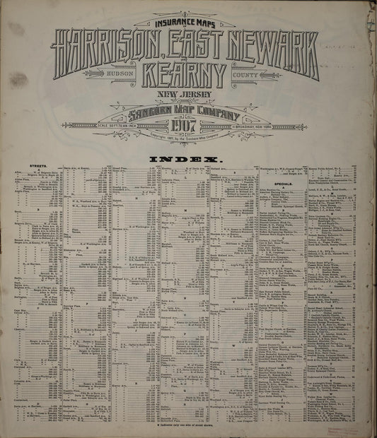 Sanborn Fire Insurance Map from Harrison and East Newark and Kearny, Hudson County, New Jersey. (1907) – Historic Sanborn Fire Insurance Map Print