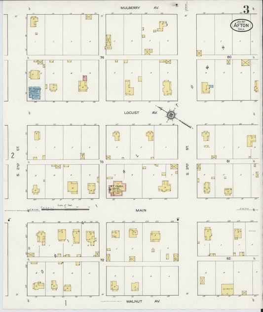 Sanborn Fire Insurance Map from Afton, Ottawa County, Oklahoma (1917), Sheet #0003 - Historic Sanborn Fire Insurance Map Print, vintage old map wall art, antique decor, genealogy gift, Oklahoma Oklahoma map