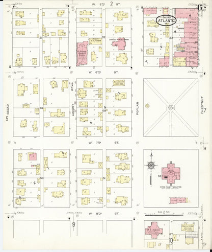 Sanborn Fire Insurance Map from Atlantic, Cass County, Iowa (1913), Sheet #0006 - Historic Sanborn Fire Insurance Map Print
