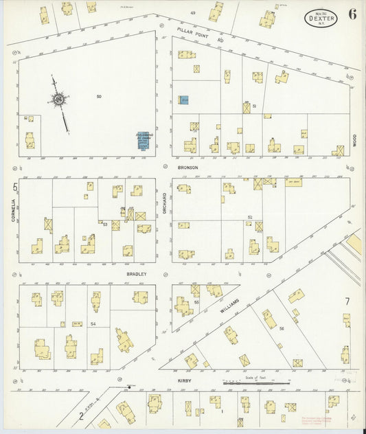 Sanborn Fire Insurance Map from Dexter, Jefferson County, New York (1911), Sheet #0006 - Historic Sanborn Fire Insurance Map Print, vintage old map wall art, antique decor, genealogy gift, New York New York map
