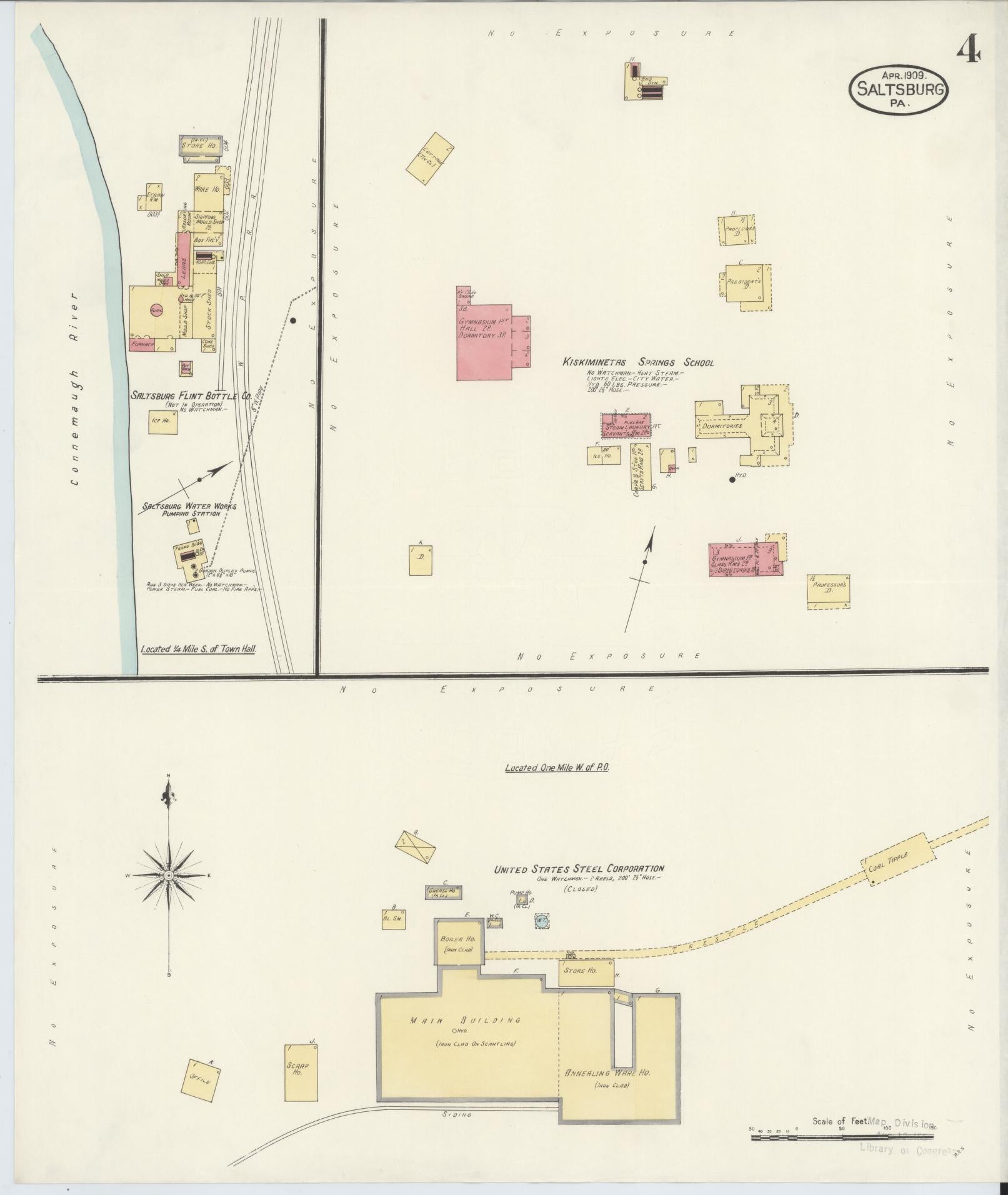 Sanborn Fire Insurance Map from Saltsburg, Indiana County, Pennsylvania (1909), Sheet #0004 - Complete Map Set gallery image, historic Sanborn map, vintage wall art, Saltsburg Indiana