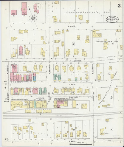 Sanborn Fire Insurance Map from Morrison, Whiteside County, Illinois (1897), Sheet #0003 - Complete Map Set gallery image, historic Sanborn map, vintage wall art, Illinois Illinois