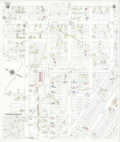 Sanborn Fire Insurance Map from Pecos, Reeves County, Texas (1939), Sheet #0008 - Historic Sanborn Fire Insurance Map Print, vintage old map wall art, antique decor, genealogy gift, Texas Texas map