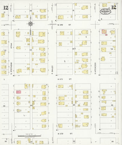 Sanborn Fire Insurance Map from Hobart, Kiowa County, Oklahoma (1926), Sheet #0012 - Complete Map Set gallery image, historic Sanborn map, vintage wall art, Oklahoma Oklahoma