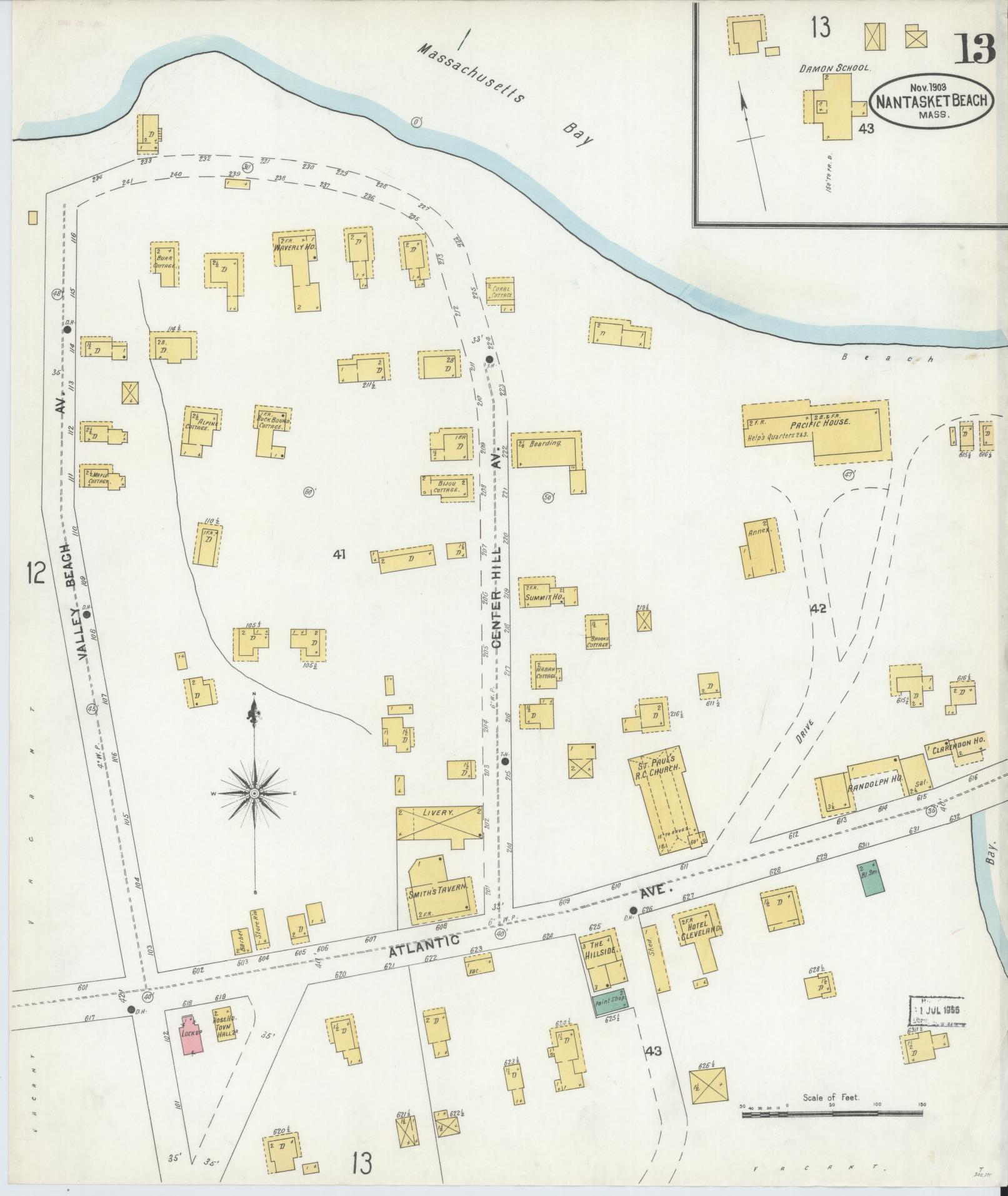 Sanborn Fire Insurance Map from Nantasket Beach, Plymouth County, Massachusetts (1903), Sheet #0013 - Complete Map Set gallery image, historic Sanborn map, vintage wall art, Massachusetts Massachusetts
