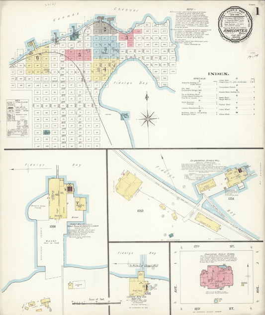 Sanborn Fire Insurance Map from Anacortes, Skagit County, Washington (1897), Sheet #0001 - Historic Sanborn Fire Insurance Map Print, vintage old map wall art, antique decor, genealogy gift, Washington Washington map
