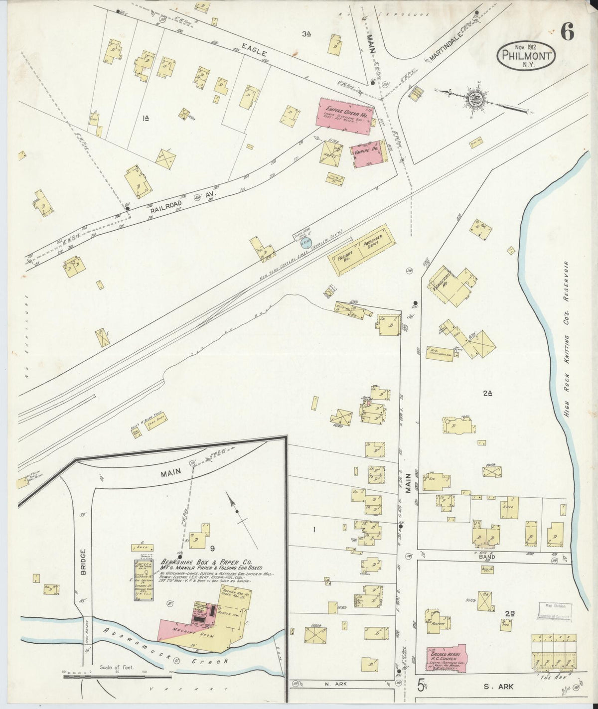 Sanborn Fire Insurance Map from Philmont, Columbia County, New York (1912), Sheet #0006 - Complete Map Set gallery image, historic Sanborn map, vintage wall art, New York New York