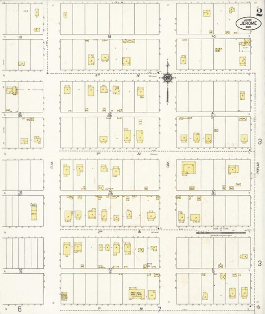Sanborn Fire Insurance Map from Jerome, Jerome County, Idaho (1921), Sheet #0002 - Historic Sanborn Fire Insurance Map Print, vintage old map wall art, antique decor, genealogy gift, Idaho Idaho map