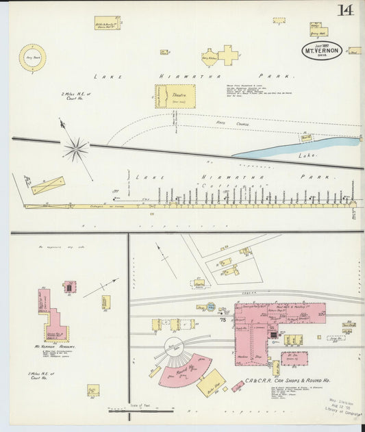 Sanborn Fire Insurance Map from Mount Vernon, Knox County, Ohio (1897), Sheet #0014 - Historic Sanborn Fire Insurance Map Print, vintage old map wall art, antique decor, genealogy gift, Ohio Ohio map