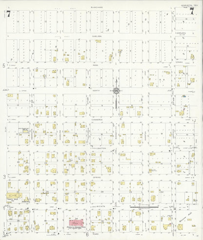 Sanborn Fire Insurance Map from Henrietta, Clay County, Texas (1934), Sheet #0007 - Complete Map Set gallery image, historic Sanborn map, vintage wall art, Texas Texas