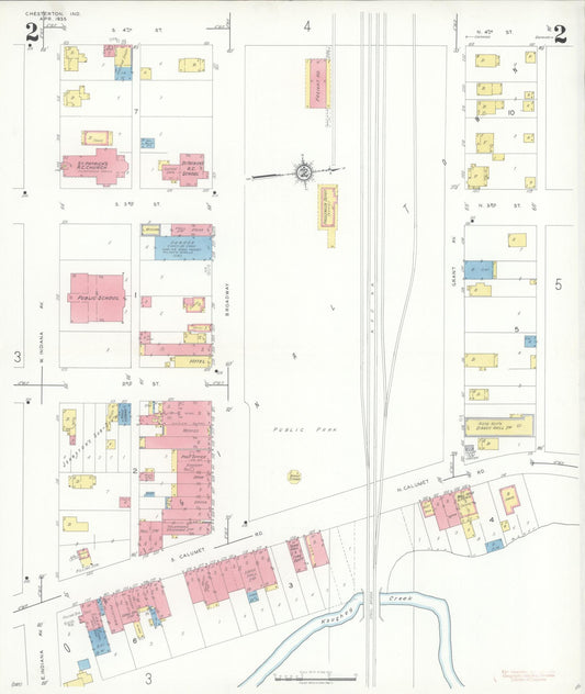 Sanborn Fire Insurance Map from Chesterton, Porter County, Indiana (1935), Sheet #0002 - Historic Sanborn Fire Insurance Map Print, vintage old map wall art, antique decor, genealogy gift, Indiana Indiana map