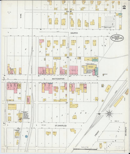 Sanborn Fire Insurance Map from Saint Charles, Winona County, Minnesota (1904), Sheet #0002 - Complete Map Set gallery image, historic Sanborn map, vintage wall art, Minnesota Minnesota
