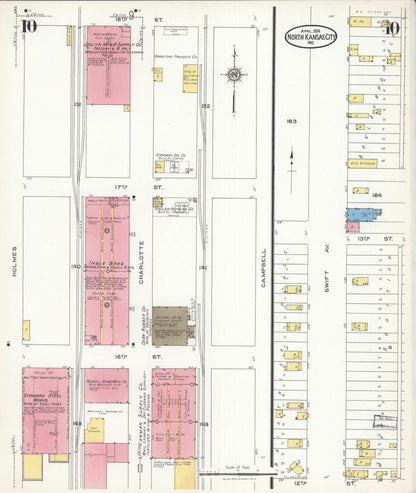 Sanborn Fire Insurance Map from North Kansas City, Clay County, Missouri (1926), Sheet #0010 - Historic Sanborn Fire Insurance Map Print, vintage old map wall art, antique decor, genealogy gift, Missouri Missouri map