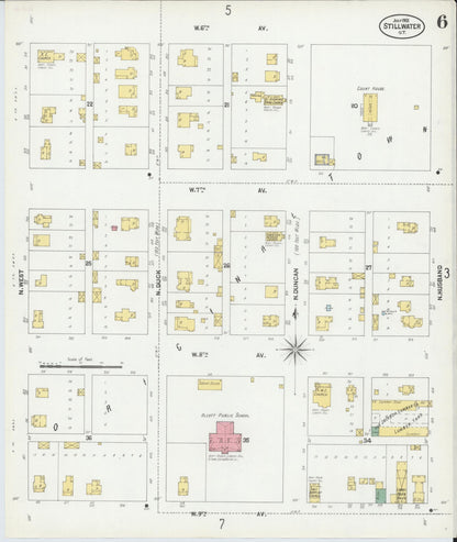 Sanborn Fire Insurance Map from Stillwater, Payne County, Oklahoma (1901), Sheet #0006 - Complete Map Set gallery image, historic Sanborn map, vintage wall art, Oklahoma Oklahoma