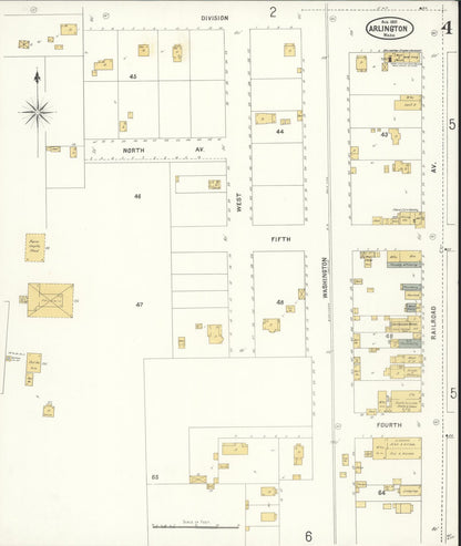 Sanborn Fire Insurance Map from Arlington, Snohomish County, Washington (1905), Sheet #0004 - Complete Map Set gallery image, historic Sanborn map, vintage wall art, Washington Washington