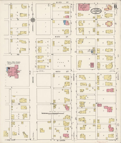 Sanborn Fire Insurance Map from Ligonier, Noble County, Indiana (1922), Sheet #0008 - Complete Map Set gallery image, historic Sanborn map, vintage wall art, Indiana Indiana