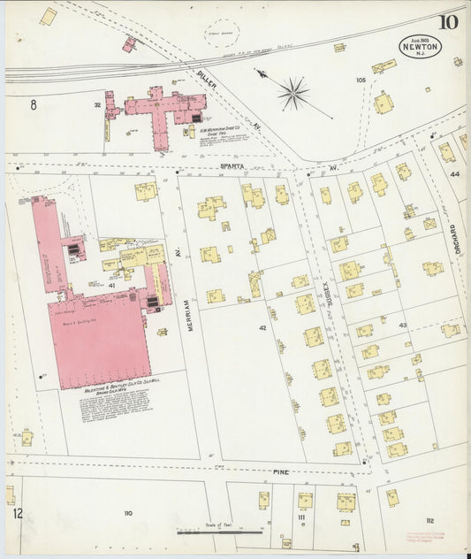 Sanborn Fire Insurance Map from Newton, Sussex County, New Jersey (1903), Sheet #0010 - Historic Sanborn Fire Insurance Map Print, vintage old map wall art, antique decor, genealogy gift, New Jersey New Jersey map